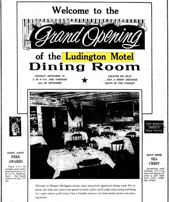 Ludington Motel - 1958 Dining Room Opens (newer photo)